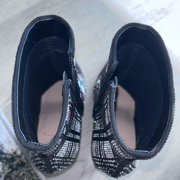 INC Reid’s Plaid Rhinestone Ankle Heeled Boots - Picture 8 of 11